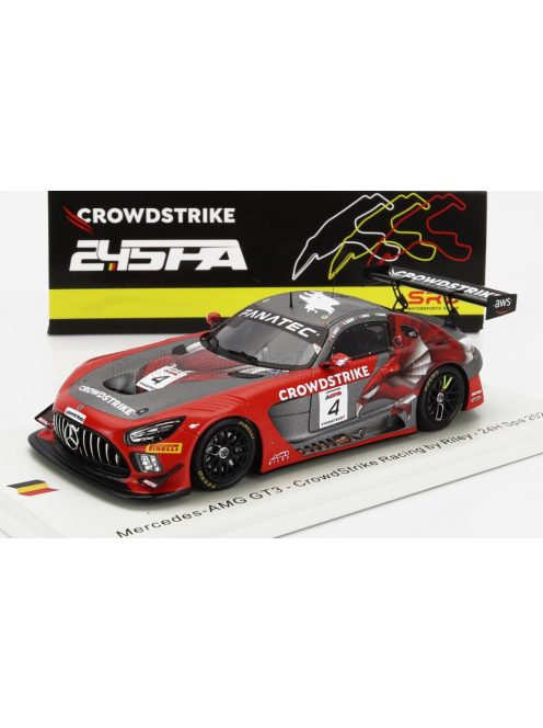 Spark - MERCEDES BENZ AMG GT3 TEAM CROWDSTRIKE RACING N 4 24h SPA 2023 G.KURTZ - I.JAMES - C.BRAUN - F.FRAGA RED BLACK