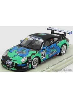   Spark-Model - Porsche 911 997 Gt3 Cup N 24 Winner Class B Porsche Carrera Cup 2010 H.Hassid Light Green Blue Matt Black