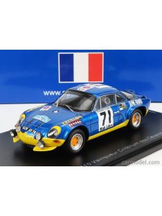   Spark-Model - Renault Alpine A110 1600S N 71 Winner Rally Criterium Des Cevennes 1971 B.Darniche - A.Mahe Blue Met Yellow