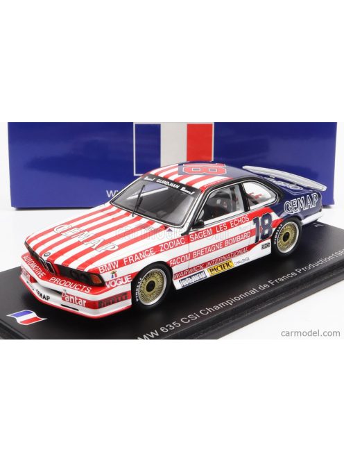 Spark-Model - Bmw 6-Series 635 Csi Coupe N 18 Championnat France 1985 P.Guarjian White Red Black