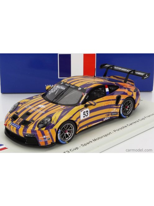 Spark-Model - Porsche 911 991 Gt3 Cup N 53 Porsche Carrera Cup France Spa 2021 Arthur Mathieu Orange Purple