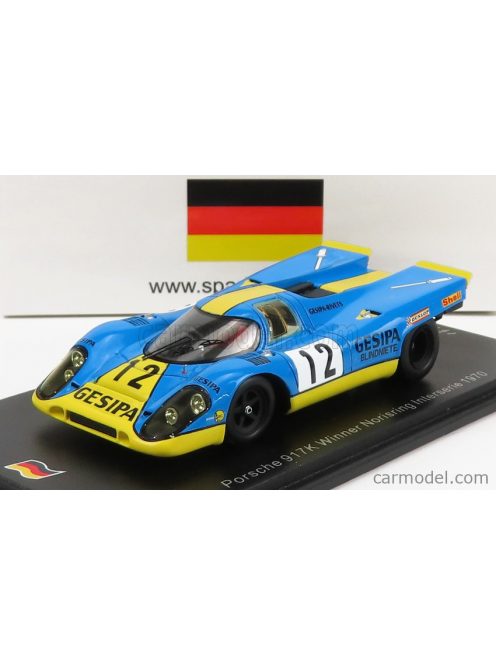 Spark-Model - Porsche 917K N 12 Winner Norisring Interserie 1970 J.Neuhaus Light Blue Yellow