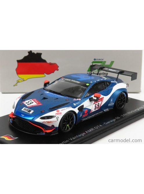 Spark-Model - Aston Martin Vantage Gt4 Team Amr N 59 24H Nurburgring 2020 A.West - C.Goodwin - D.Turner - J.Adam Blue White Black