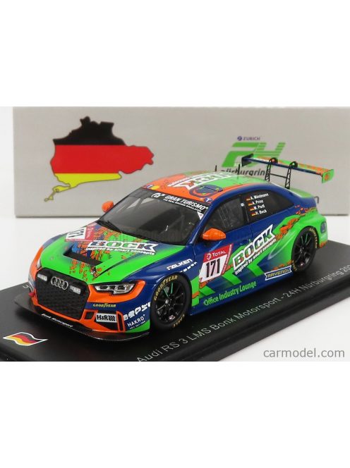 Spark-Model - Audi A3 Rs3 Lms Team Bonk Motorsport N 171 24H Nurburgring 2020 H.Bock - M.Partl - A.Prinz - A.Moentmann Blue Green