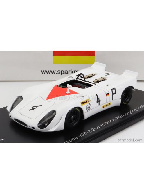 Spark-Model - Porsche 908/2 N 4 2Nd 1000Km Nurburgring 1969 R.Stommelen - H.Herrmann White