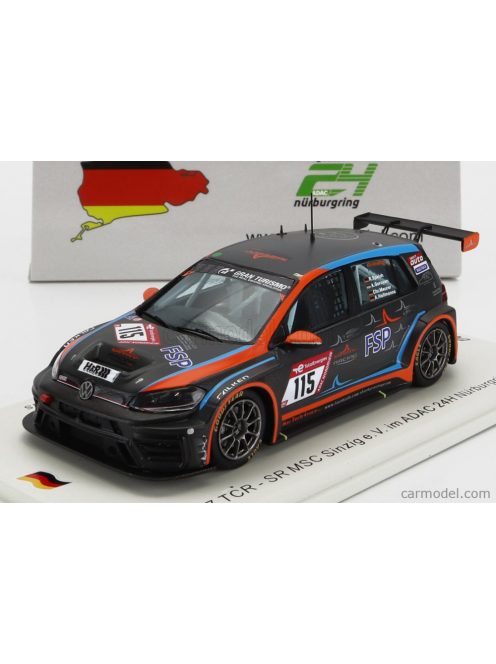 Spark-Model - Volkswagen Golf Vii Tcr Team Msc Sinzig N 115 24H Nurburgring 2022 A.Goroyan - R.Speich - C.Meurer - A.Hallmanns Black Orange