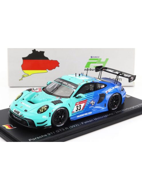 Spark - PORSCHE 911 992 GT3 R TEAM FALKEN MOTORSPORTS N 33 24h NURBURGRING 2023 K.BACHLER - S.MULLER - A.PICARIELLO GREEN BLUE