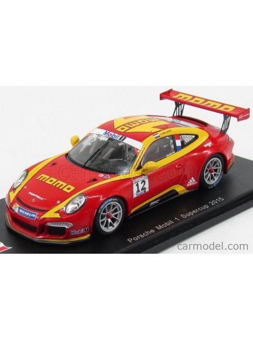 Spark-Model - Porsche 911 991 Gt3 N 12 Supercup Mobil 1 2015 Jaap Van Lagen Red Orange