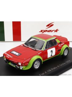   Spark-Model - Fiat X1/9 Abarth N 2 Rally Di Sicilia 1974 G.Pianta - B.Scabini Red Green