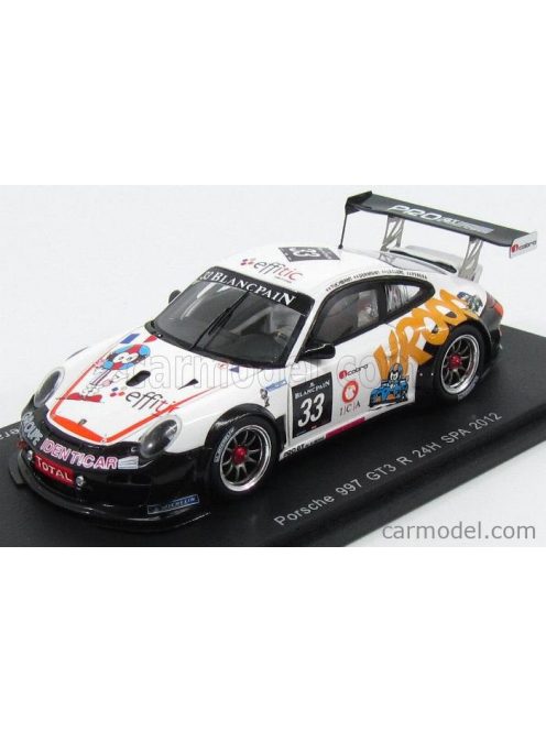 Spark-Model - Porsche 911 997-2 Gt3 R Blancpain N 33 24H Spa 2012 E.Dermont - A.Leclerc - D.Tuchbant - F.Perera White Black