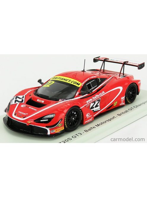 Spark-Model - Mclaren 720S Gt3 Team Balfe Motorsport N 22 British Gp Championship 2019 S.Balfe - R.Bell Red White