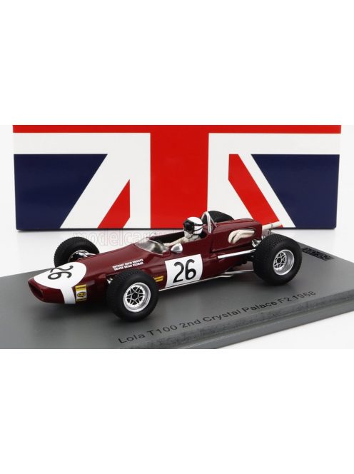 Spark - LOLA F2  T100 N 26 2nd CRYSTAL PALACE 1968 B.REDMAN RED WHITE