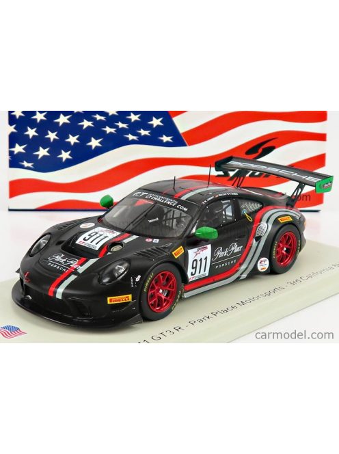 Spark-Model - Porsche 911 991 Gt3 R Team Park Place Motorsports N 911 3Rd 8H Californie 2019 M.Jaminet - S.Muller - R.Dumas Black Red