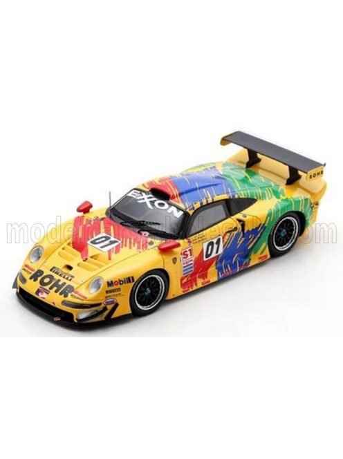 Spark - PORSCHE 911 GT1 TEAM ROHR MOTORSPORT N 01 WINNER LAS VEGAS 1997 A.PILGRIM - A.McNISH YELLOW GREEN