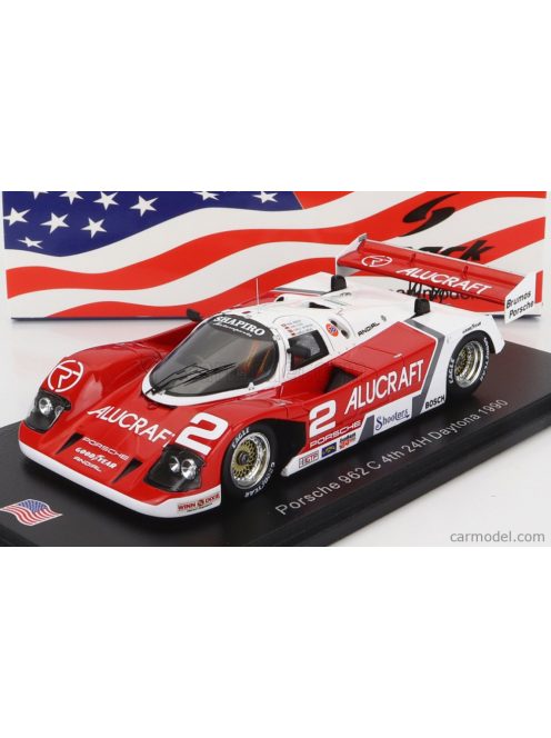 Spark-Model - Porsche 962C N 2 4Th 24H Daytona 1990 H.Grohs - H.J.Stuck - H.Haywood - R.Herzog Red White