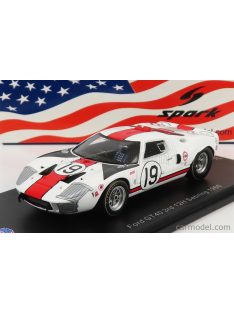   Spark-Model - Ford Usa Gt40 Mkiv 7.0L V8 N 19 3Rd 12H Sebring 1966 S.Scott - P.Revson White Red Grey