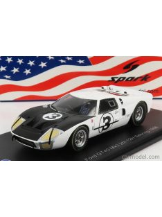   Spark-Model - Ford Usa Gt40 Mkiv 7.0L V8 N 3 12H Sebring 1966 W.Hansgen - M.Donohue White Black