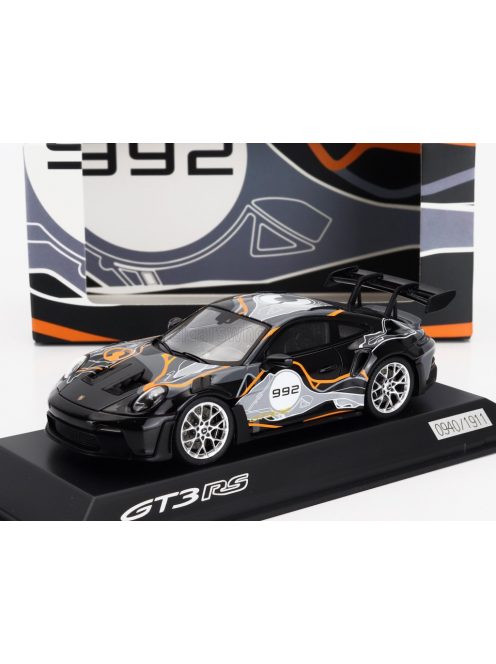 Spark - PORSCHE 911 992 GT3 RS COUPE N 992 WEISSACH TEST TRACK 2023 BLACK SILVER ORANGE