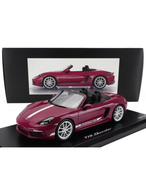 Spark - PORSCHE BOXSTER 718 (982) SPIDER 2022 - CON VETRINA - WITH SHOWCASE RUBY STAR