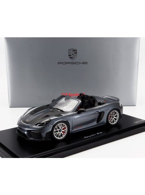 Spark - PORSCHE 718 (982) SPIDER RS 2024 - CON VETRINA - WITH SHOWCASE GREY BLACK