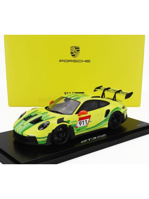 Spark - PORSCHE 911 992 GT3 RS N 911 COUPE 2023 - CON VETRINA - WITH SHOWCASE YELLOW GREEN