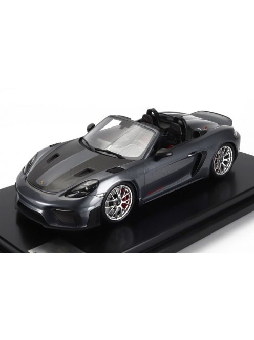 Spark - PORSCHE 718 (982) SPIDER RS 2024 - CON VETRINA - WITH SHOWCASE GREY BLACK