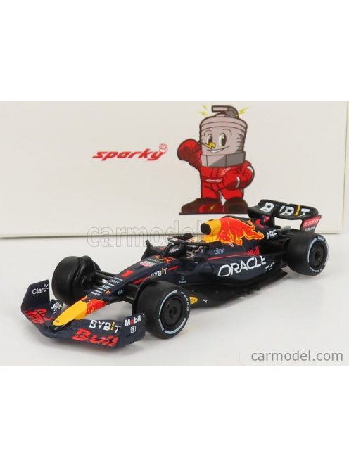 Spark-Model - Red Bull F1  Rb18 Team Oracle Red Bull Racing N 1 Season World Champion 2022 Max Verstappen Matt Blue Yellow Red