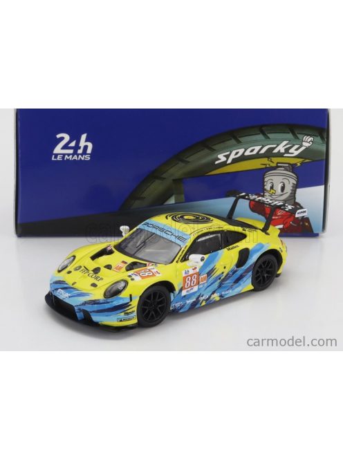 Spark-Model - Porsche 911 991 Rsr-19 4.2L Team Dempsey Proton Racing N 88 24H Le Mans 2022 F.Poordad - M.Root - J.Heylen Yellow Light Blue