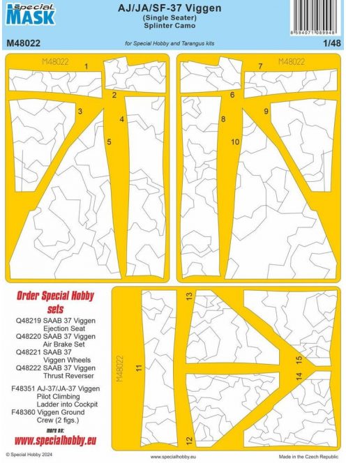 Special Hobby - AJ/JA/SF-37 Viggen (Single Seater) Splinter Camo MASK