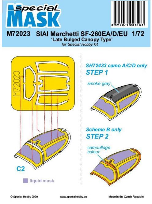 Special Hobby - SIAI-Marchetti SF-260EA/D/EU Late Bulged Canopy Type Mask