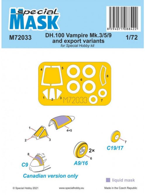 Special Hobby - DH.100 Vampire Mk.3/5/9 and export variants MASK