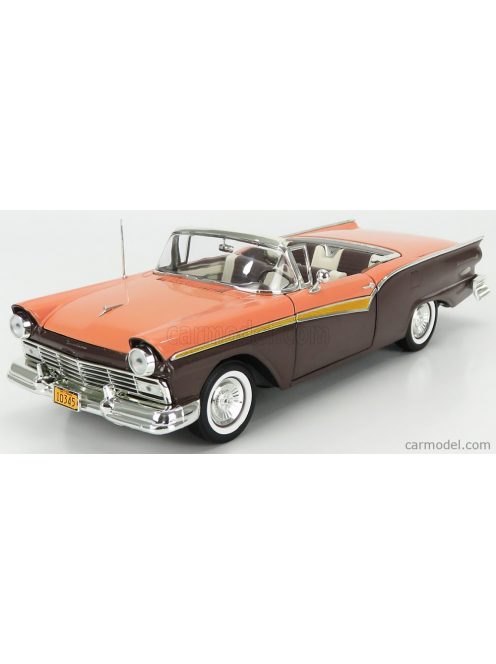 Sun-Star - Ford Usa Fairlane 500 Skyliner Cabriolet Open 1957 Silver Mocha - Coral Sand