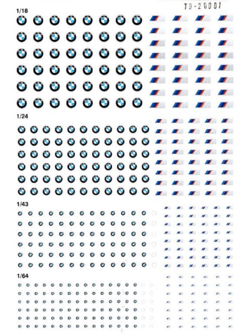 TRIPLE9 -  Decal Water Slide "BMW Logo" for 1:64, 1:43, 1:24 and 1:18