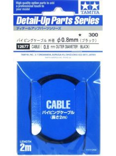   Tamiya - Cable (0.8 Mm Outer Diameter /Black) Length 2M - Detail Up Parts Series