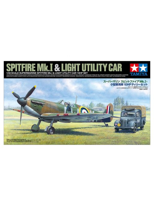 Tamiya - 1:48 Supermarine Spitfire Mk.I & Light Utility Car 10HP Tilly Set
