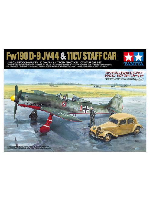 Tamiya - 1:48 Focke-Wulf Fw190 D-9 JV44 & Citroen 11CV Staff Car Set