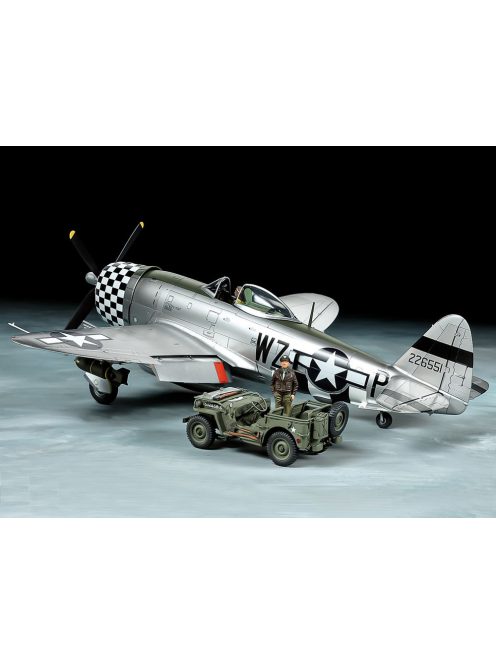 Tamiya - Republic P-47D Thunderbolt Bubbletop and 1/4 ton 4x4 Light Vehicle Set