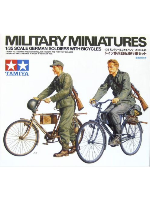 Tamiya - German Soldiers With Bicycles - 2 Figures