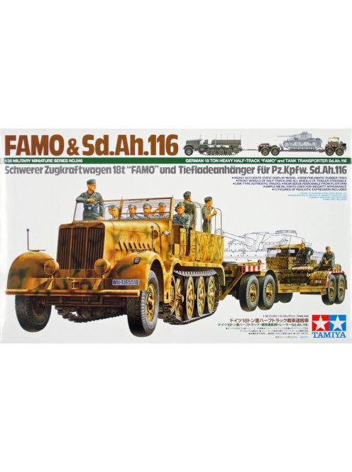 Tamiya - German 18 Ton Heavy Half-Track Famo and Tank Transporter Sd.Ah.116 - 10 figures