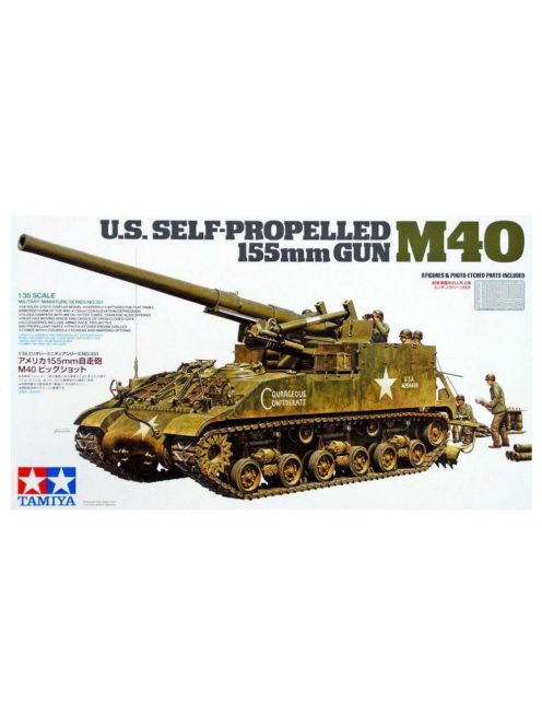 Tamiya - U.S. Self-Propelled 155mm Gun M40 - 8 figures