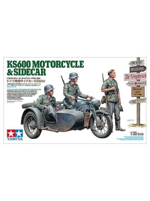 Tamiya - 1:35 German Zundapp KS600 Motorcycle and Sidecar