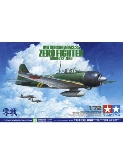 Tamiya - Mitsubishi A6M3/3a Zero Fighter Model 22 (Zeke) - 1 figure