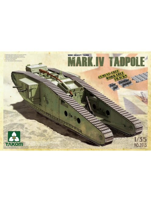 Takom - WWI Heavy Battle Tank Mark IV Male Tadpole with Rear mortar