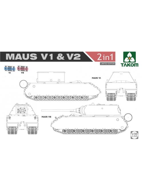 Takom - WWII Maus V1 & V2 2 in 1 (Limited Edition)