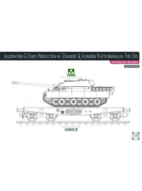 Takom - Jagdpanther G1 early production  Zimmerit  Schwerer Plattformwagen Type SSys (interior not included)