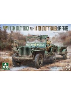   Takom - U.S. Army 1/4 ton utility truck with 1/4 ton utility trailer  MP figure