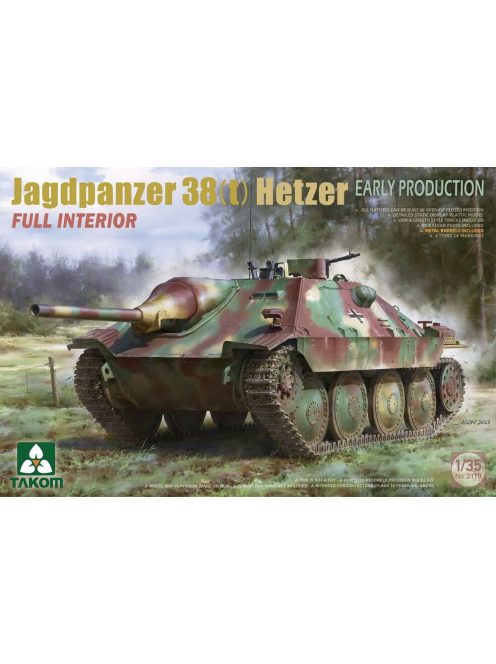 Takom - Jagdpanzer 38(t) Hetzer EARLY PRODUCTION w/FULL INTERIOR