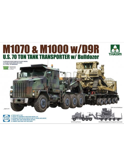 Takom - US M1070 and M1000 with D9R 70 Ton Tank Transporter with Bulldozer