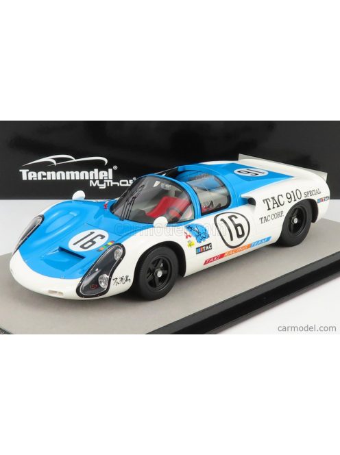 Tecnomodel - Porsche 910 1991Cc Team Taki Racing N 16 Winner Class Japan Gp 1969 H.Hasegawa - H.Kazato Light Blue White