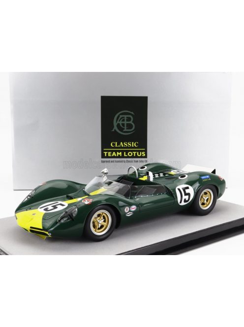 Tecnomodel - LOTUS TYPE 30 N 15 RIVERSIDE RACE 1964 JIM CLARK GREEN YELLOW